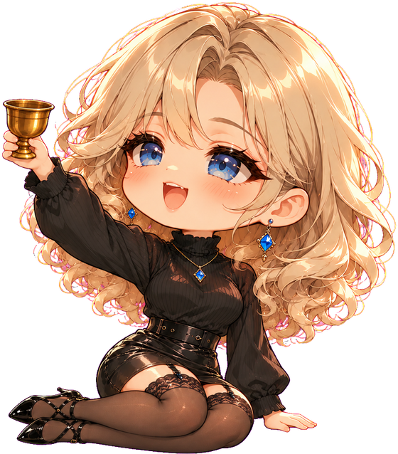 Akanesora, raising her cup